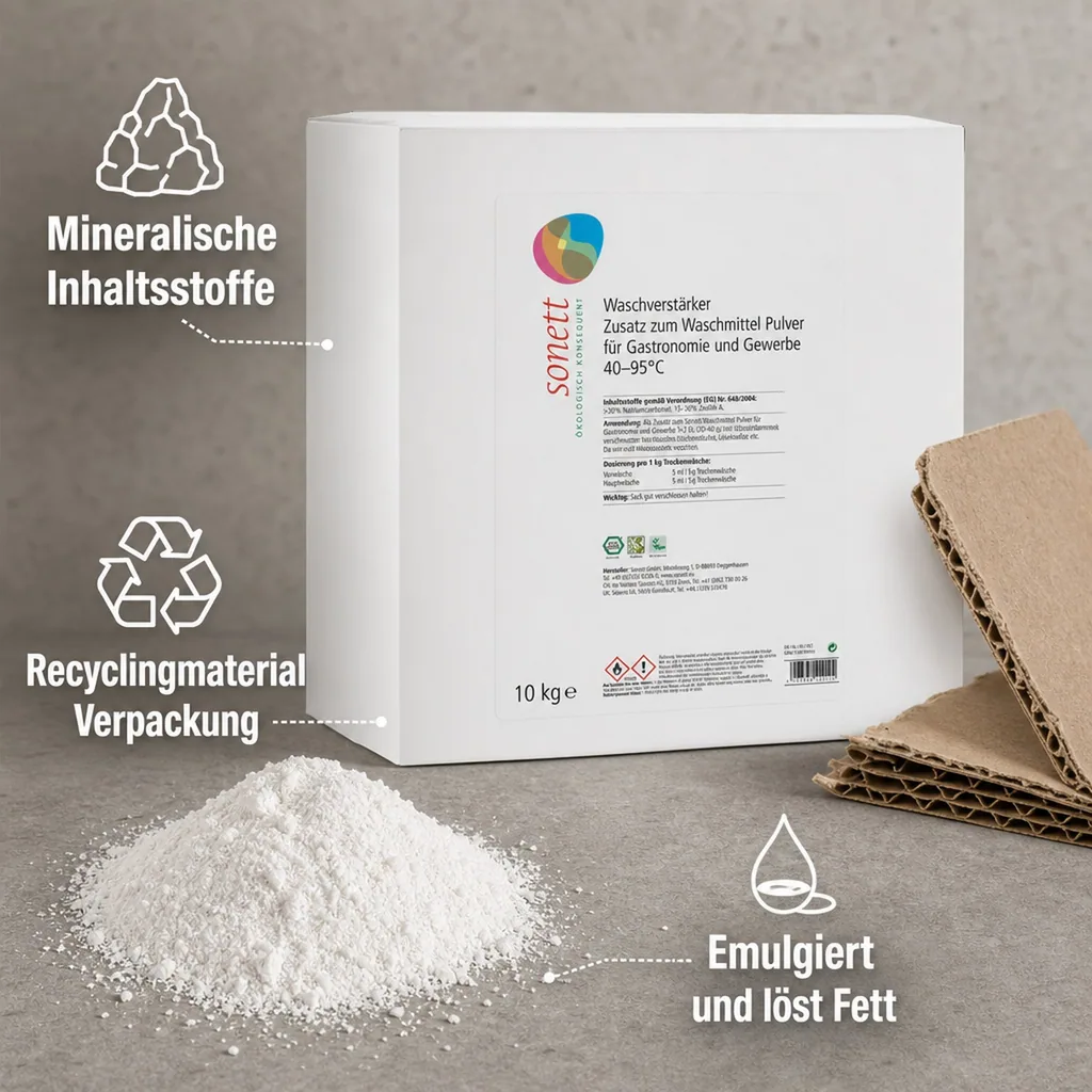 SONETT Waschverstärker 10 kg Zusatz für Waschmittel Pulver für Gewerbe und Industriie