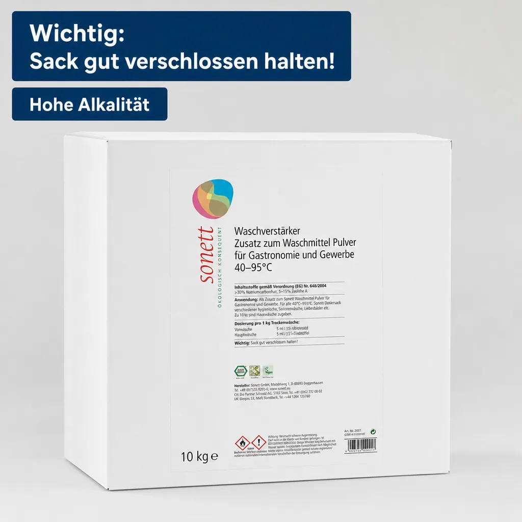 SONETT Waschverstärker 10 kg Zusatz für Waschmittel Pulver für Gewerbe und Industriie