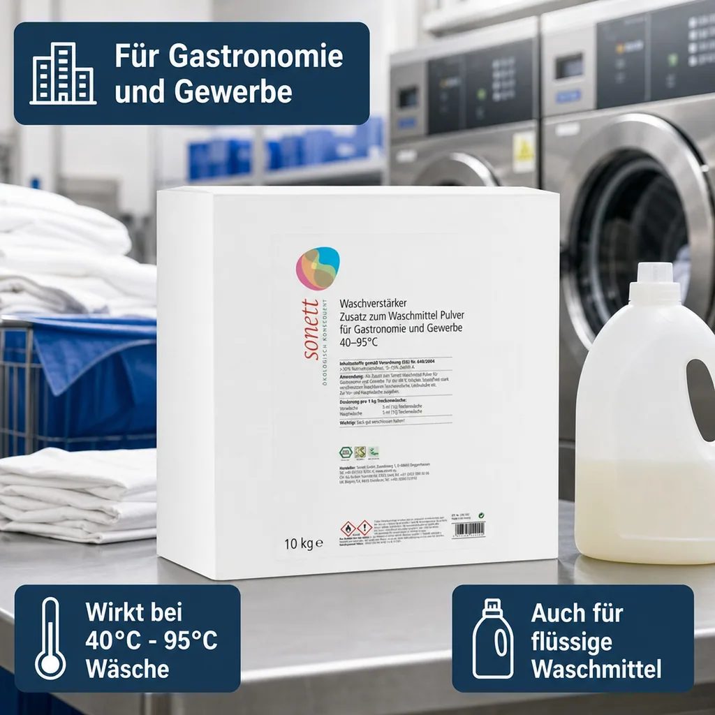 SONETT Waschverstärker 10 kg Zusatz für Waschmittel Pulver für Gewerbe und Industriie