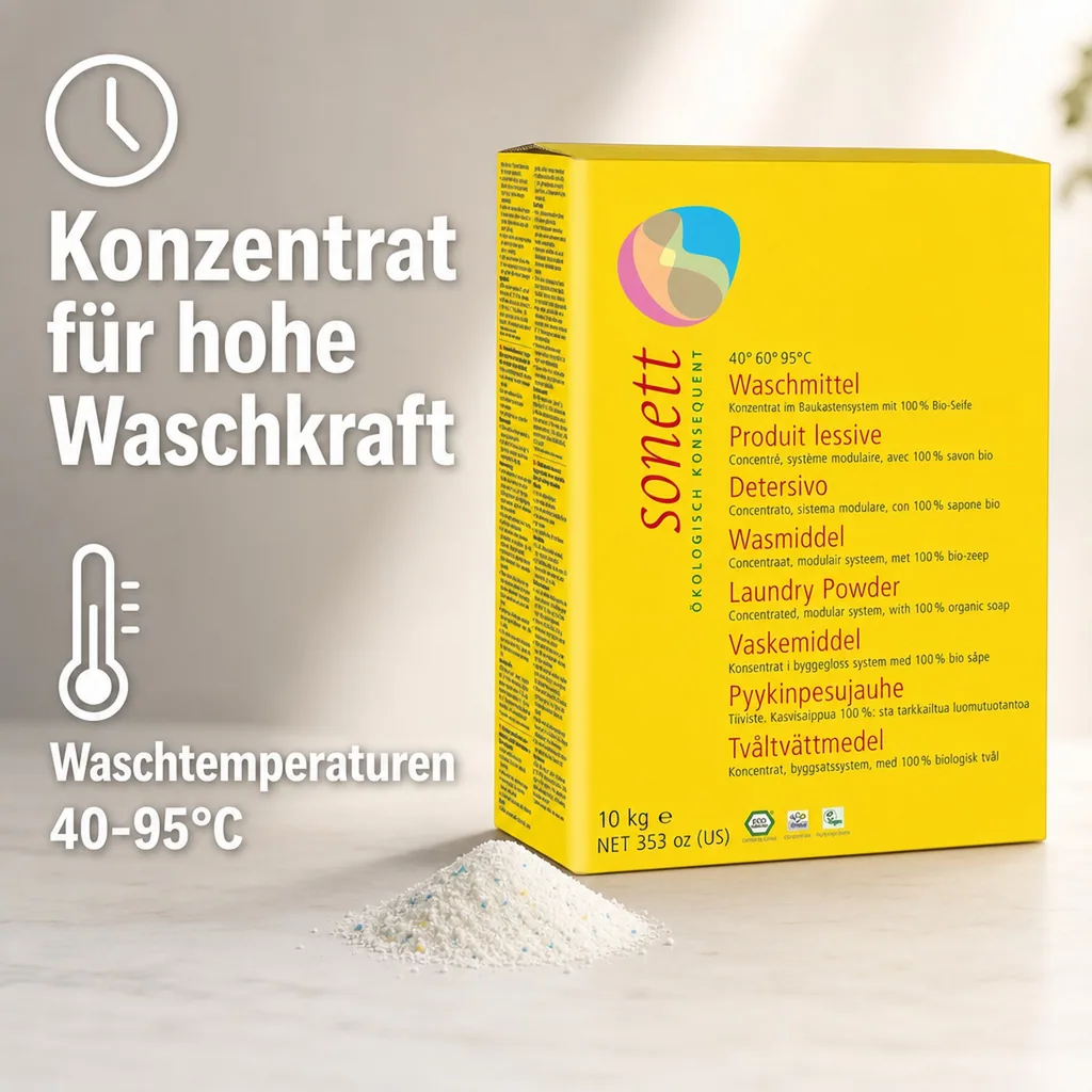 SONETT Waschmittel Pulver Konzentrat 10 kg - 40°60°95°