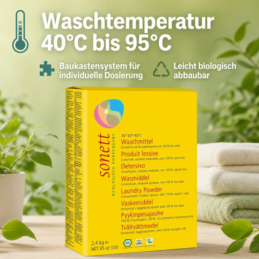 SONETT Waschmittel Pulver Konzentrat 2,4 kg - 40°60°95°