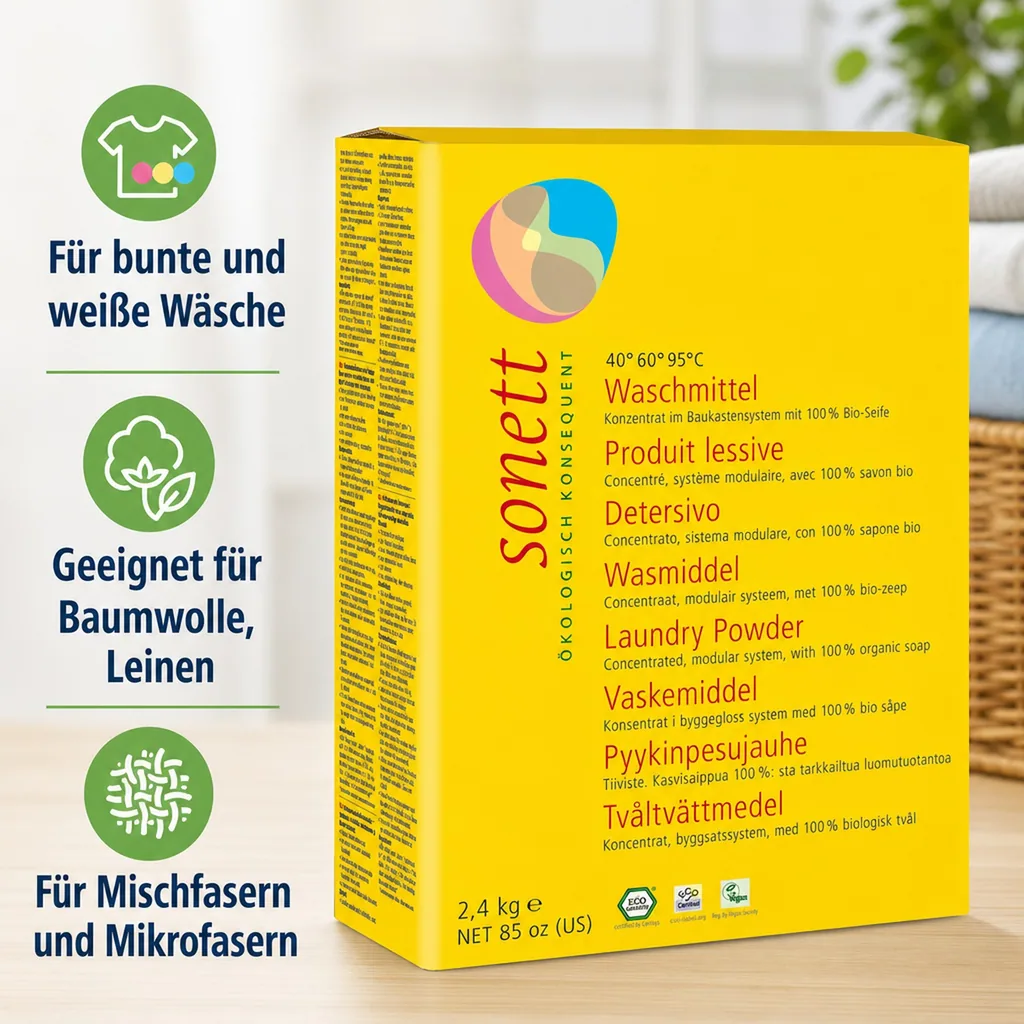 SONETT Waschmittel Pulver Konzentrat 2,4 kg - 40°60°95°