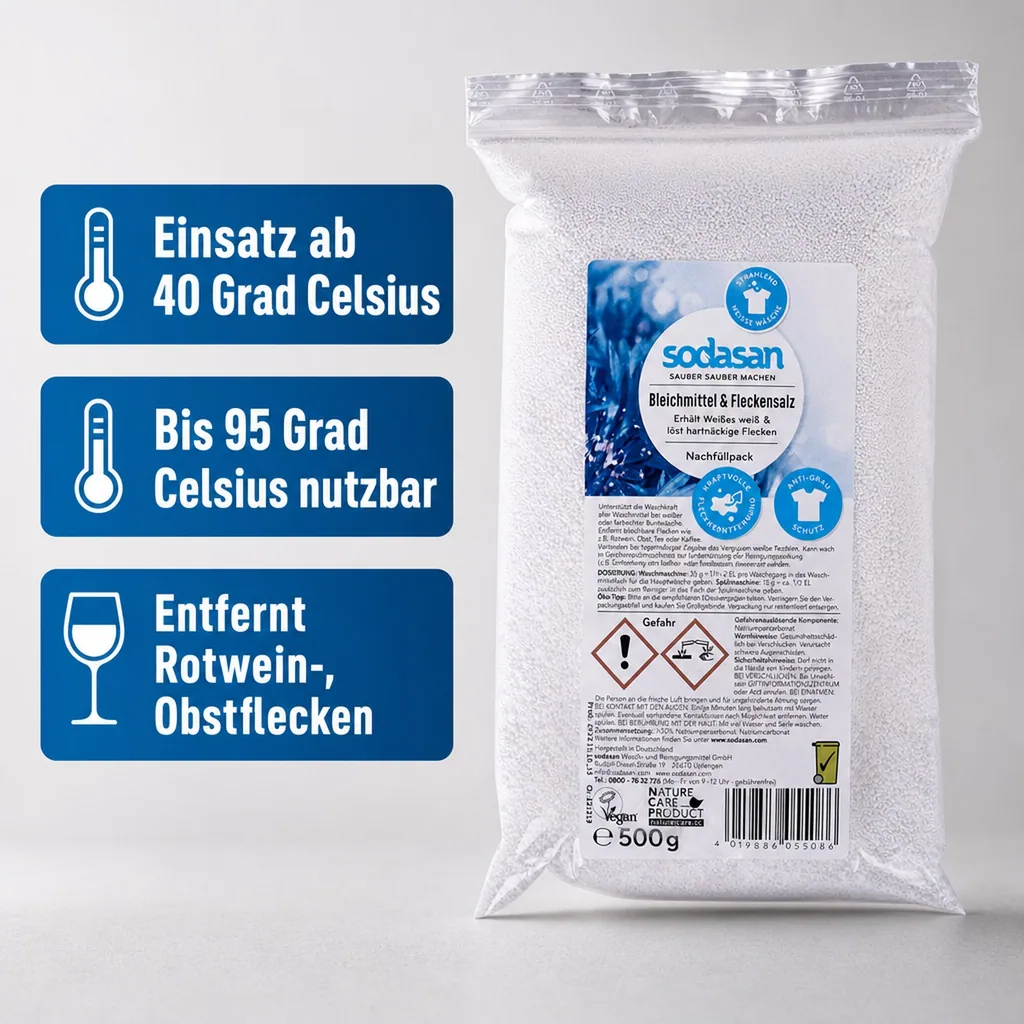 SODASAN Bleichmittel & Fleckensalz 500 g PE-Nachfüllbeutel