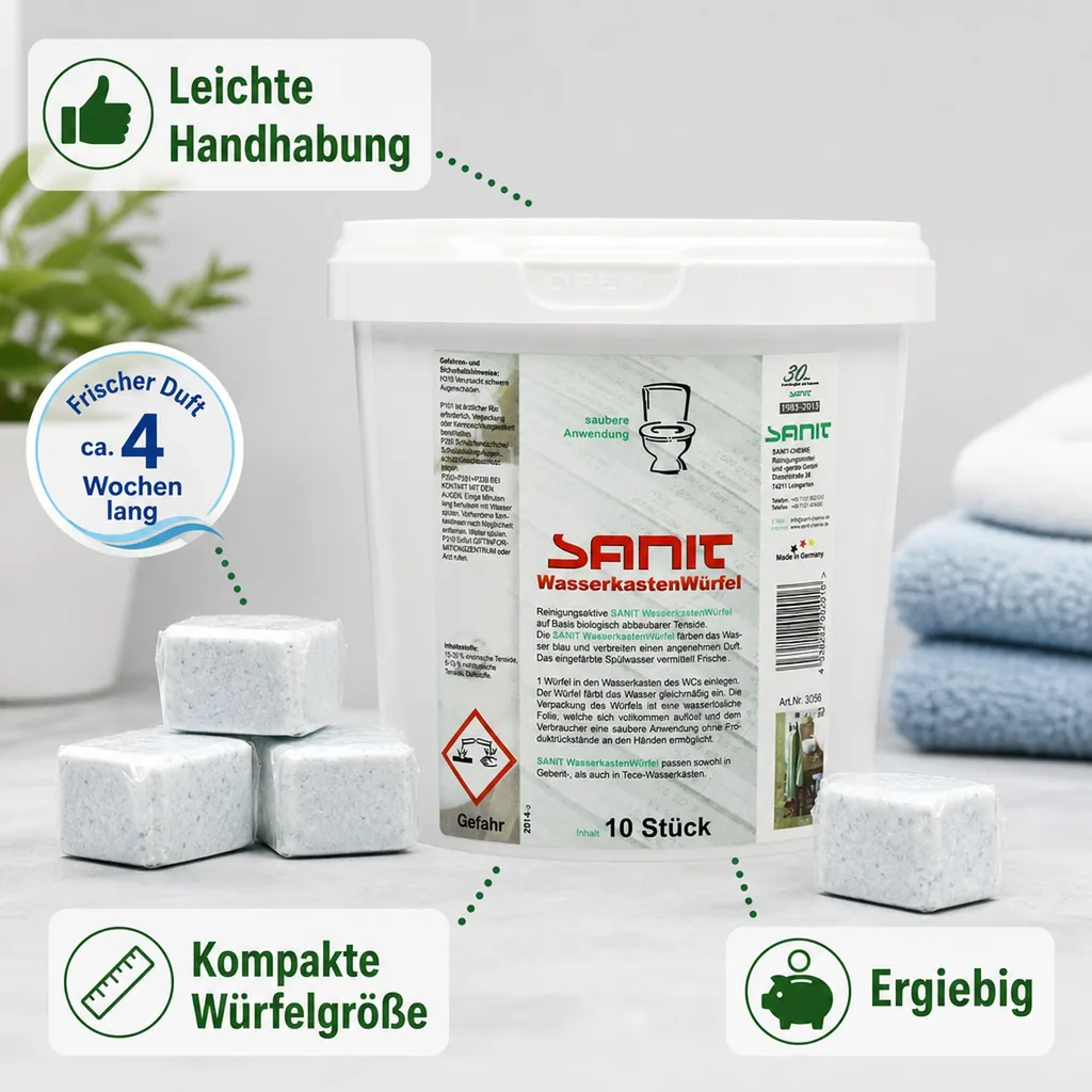 SANIT Wasserkastenwürfel 10 Stck. für Geberit, TECE usw.