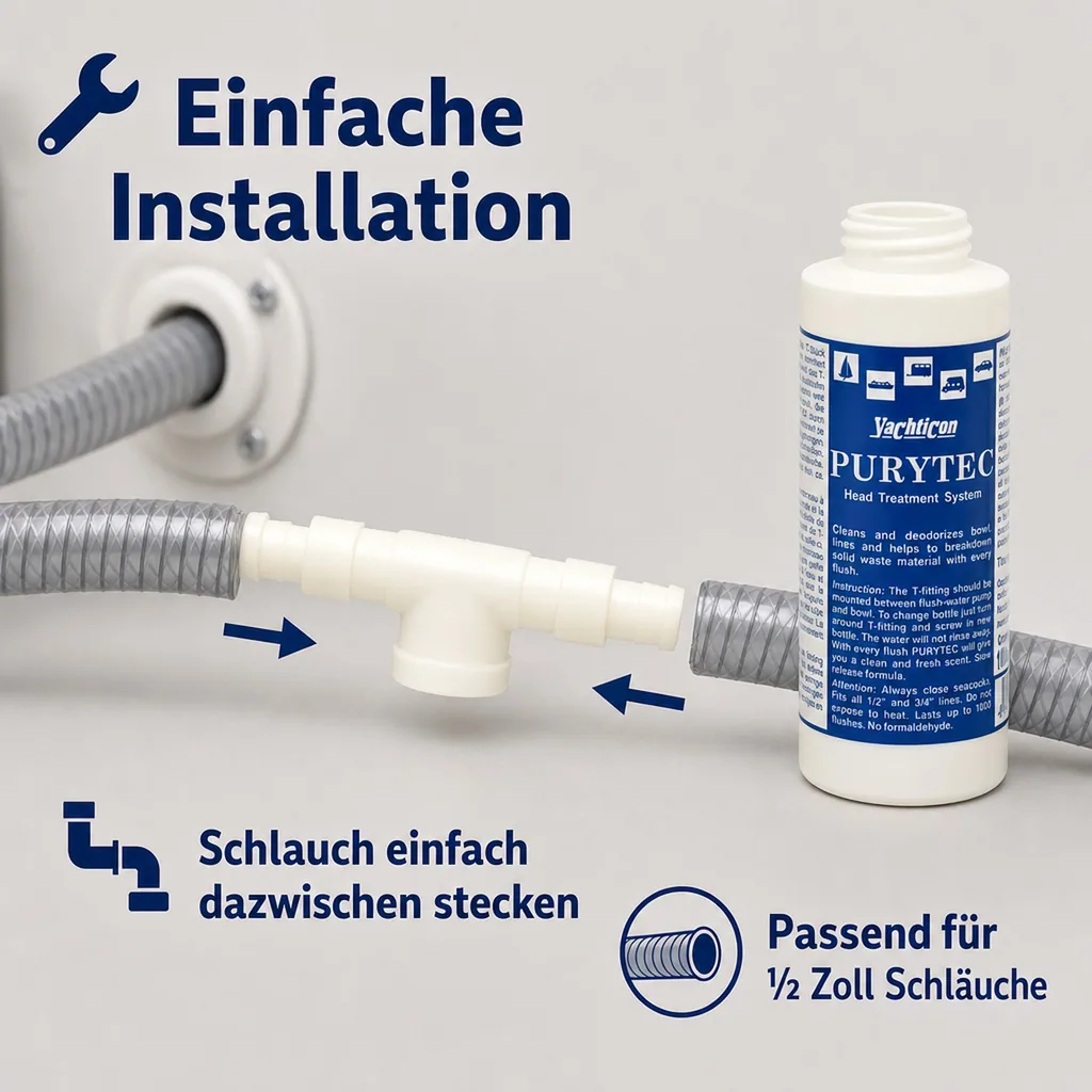 YACHTICON Purytec SET T-Stück + 100 ml Flasche