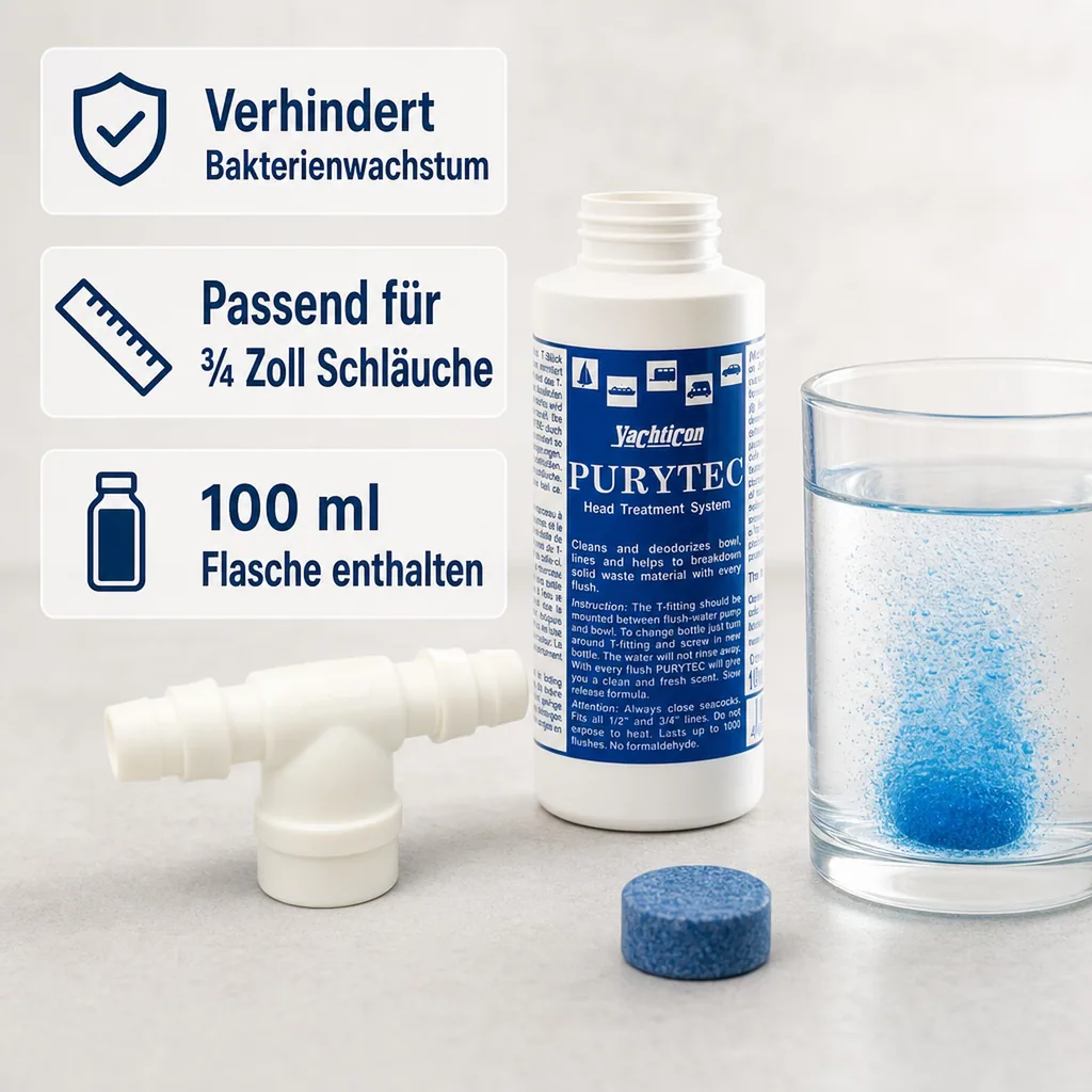 YACHTICON Purytec SET T-Stück + 100 ml Flasche