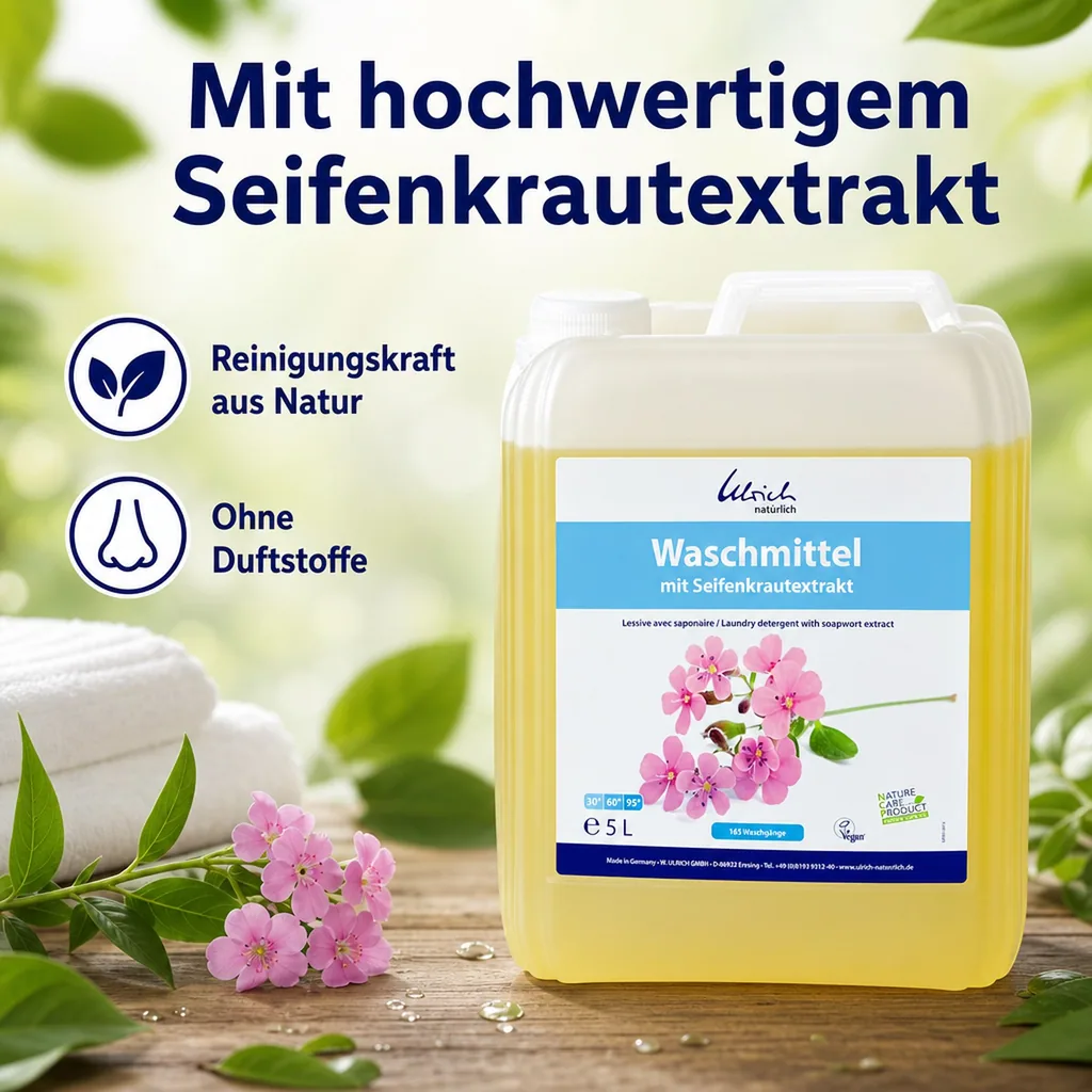 ULRICH natürlich Waschmittel mit Seifenkrautextrakt 5 Liter flüssig