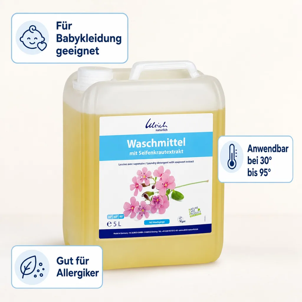 ULRICH natürlich Waschmittel mit Seifenkrautextrakt 5 Liter flüssig