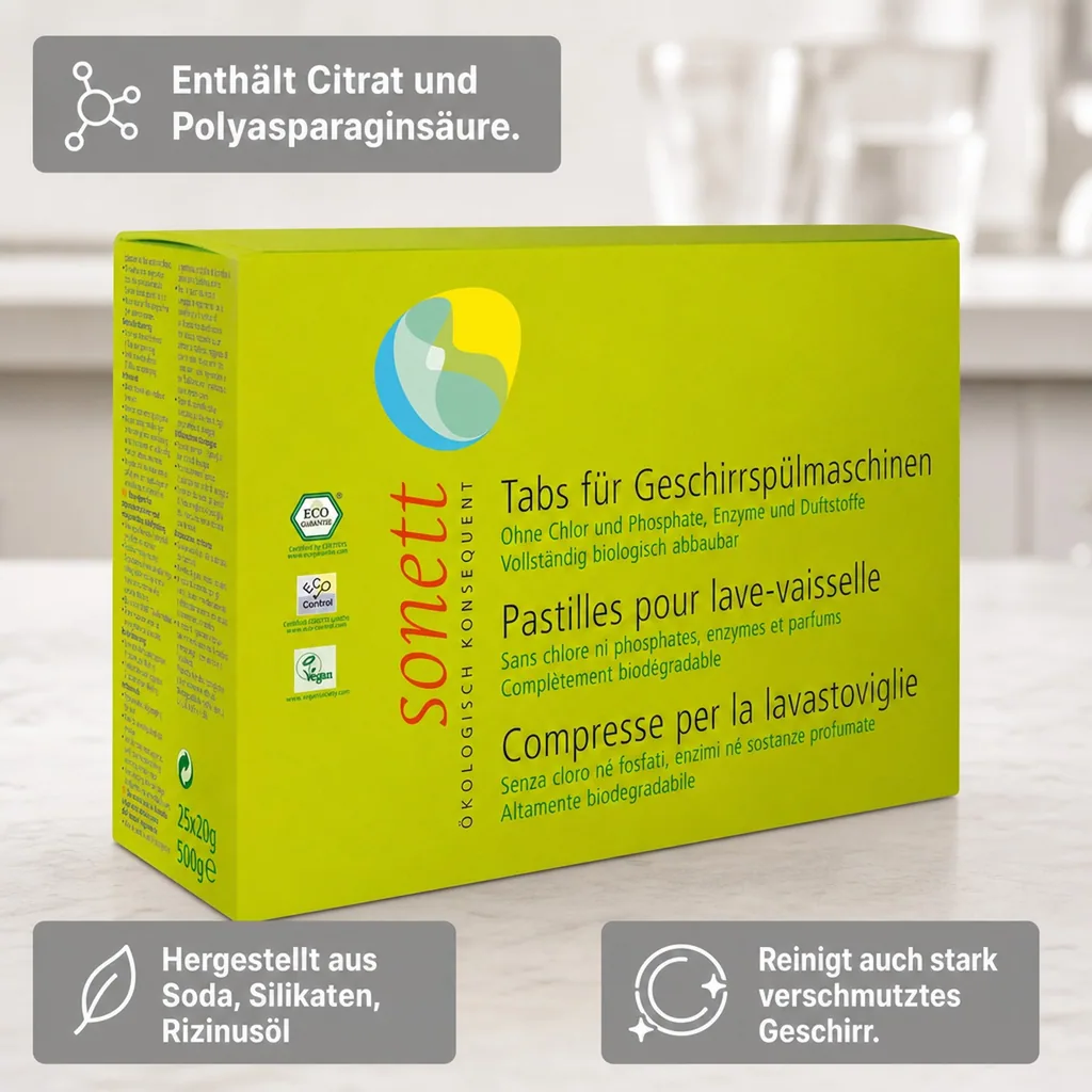 SONETT Geschirrspülmittel Tabs 25 x 20g = 500 g Spülmaschinentabs