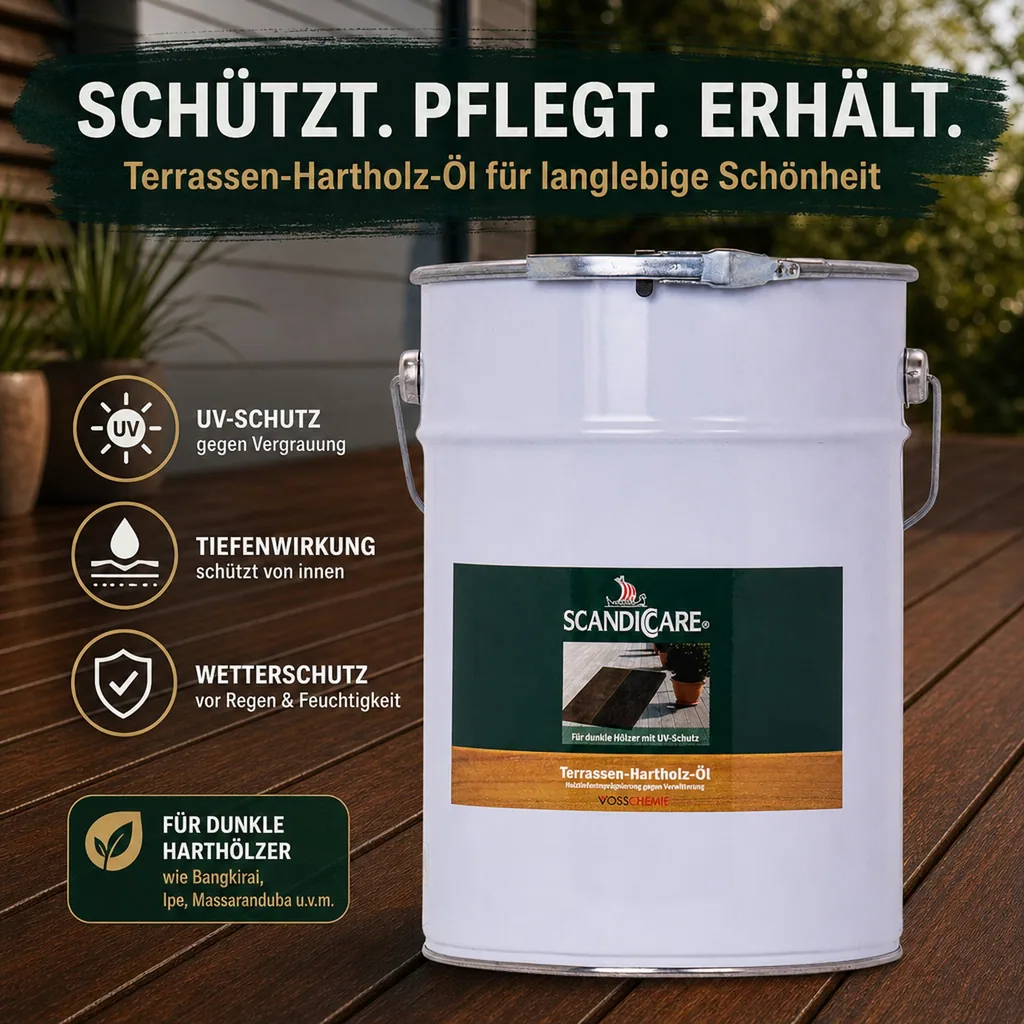 SC SCANDICCARE Terrassen Hartholz Öl 10 Liter