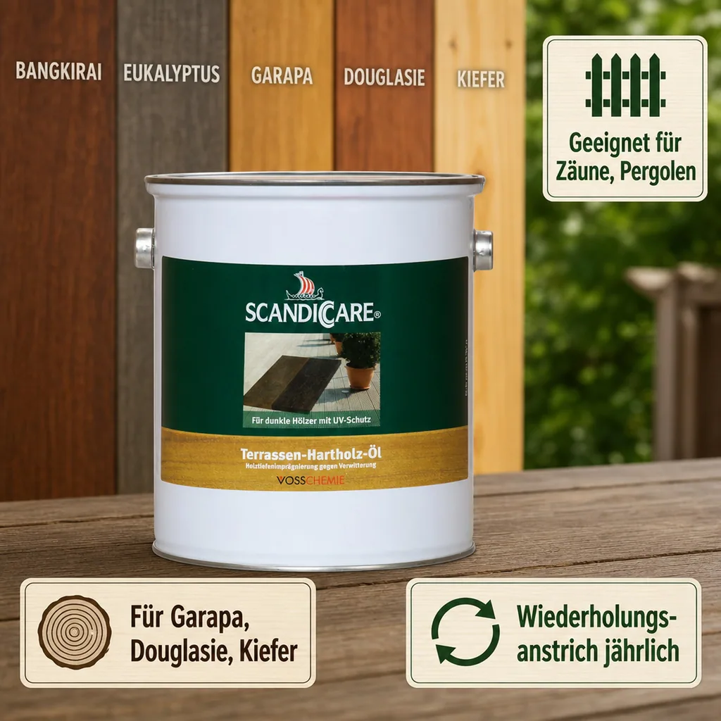 SC SCANDICCARE Terrassen Hartholz Öl 3 Liter