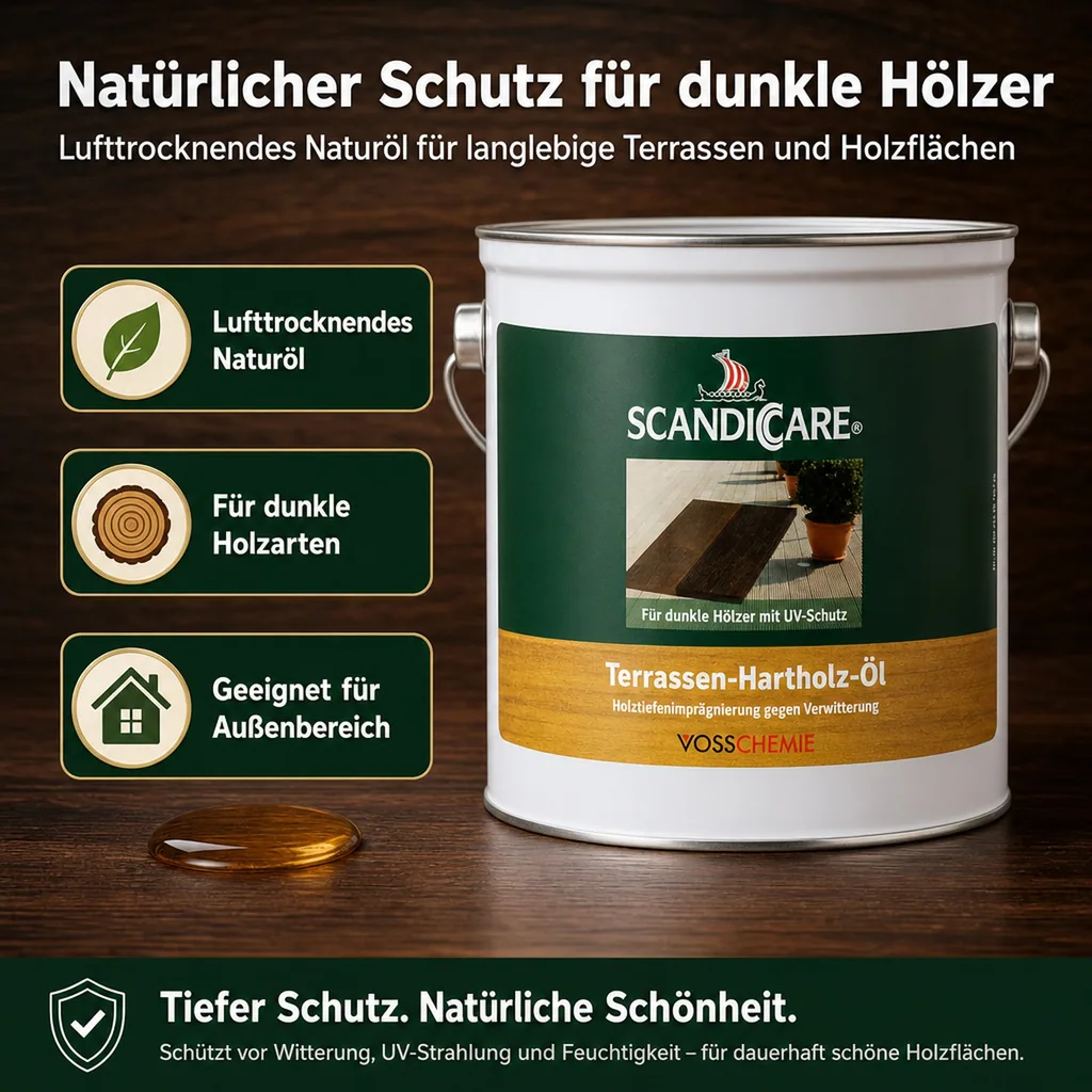 SC SCANDICCARE Terrassen Hartholz Öl 3 Liter