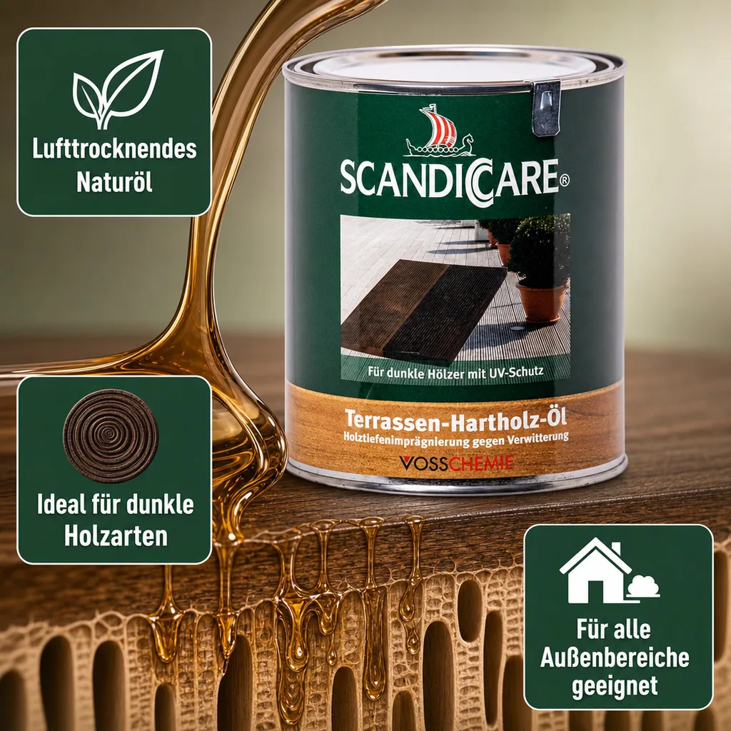 SC SCANDICCARE Terrassen Hartholz Öl 1 Liter