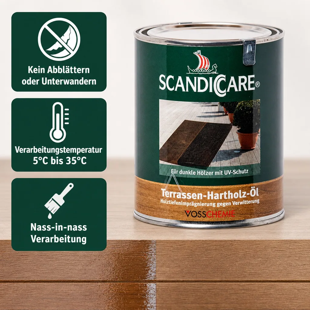 SC SCANDICCARE Terrassen Hartholz Öl 1 Liter