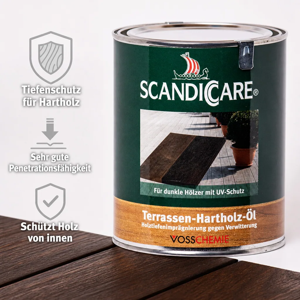 SC SCANDICCARE Terrassen Hartholz Öl 1 Liter