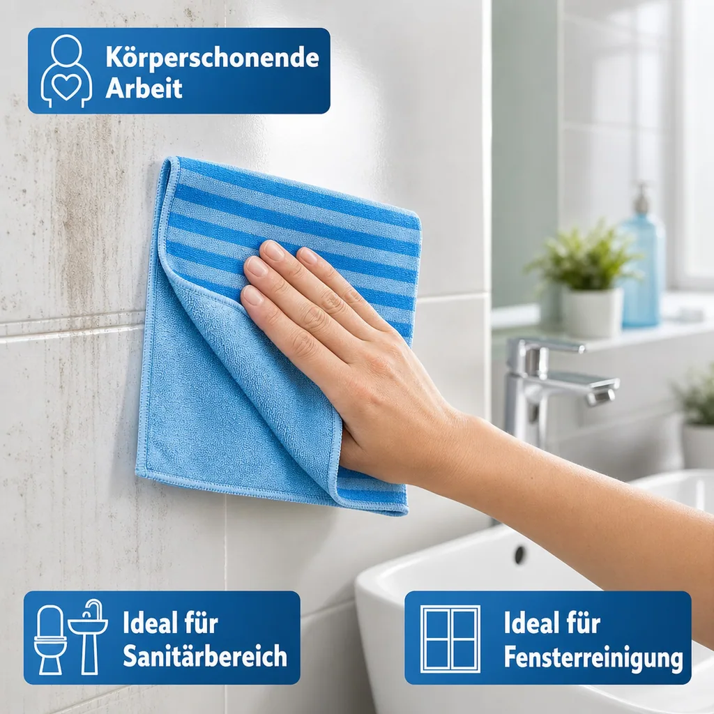 MEGA Clean Borstentuch 40 x 40cm blau 10 Stück Packung