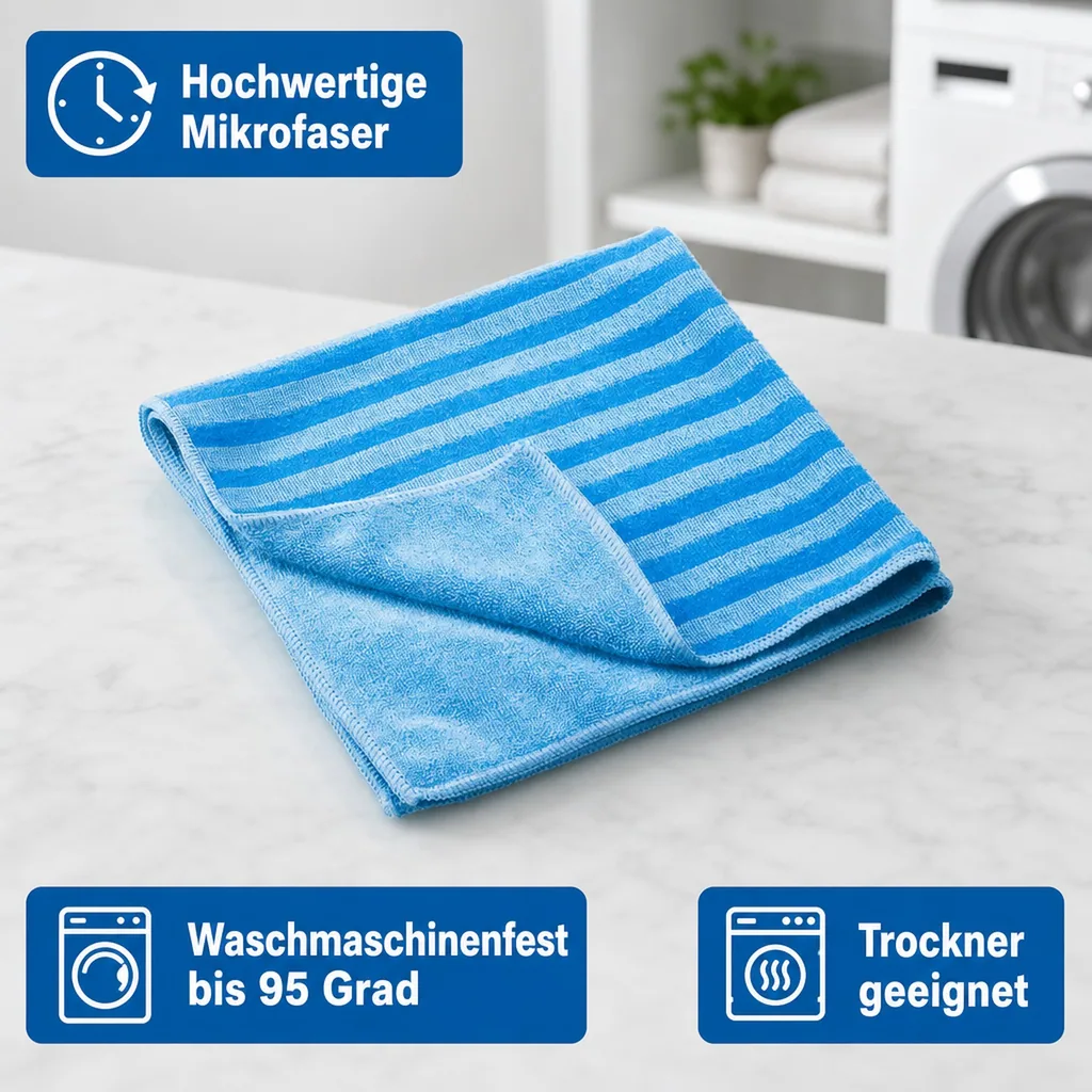 MEGA Clean Borstentuch 40 x 40cm blau 10 Stück Packung