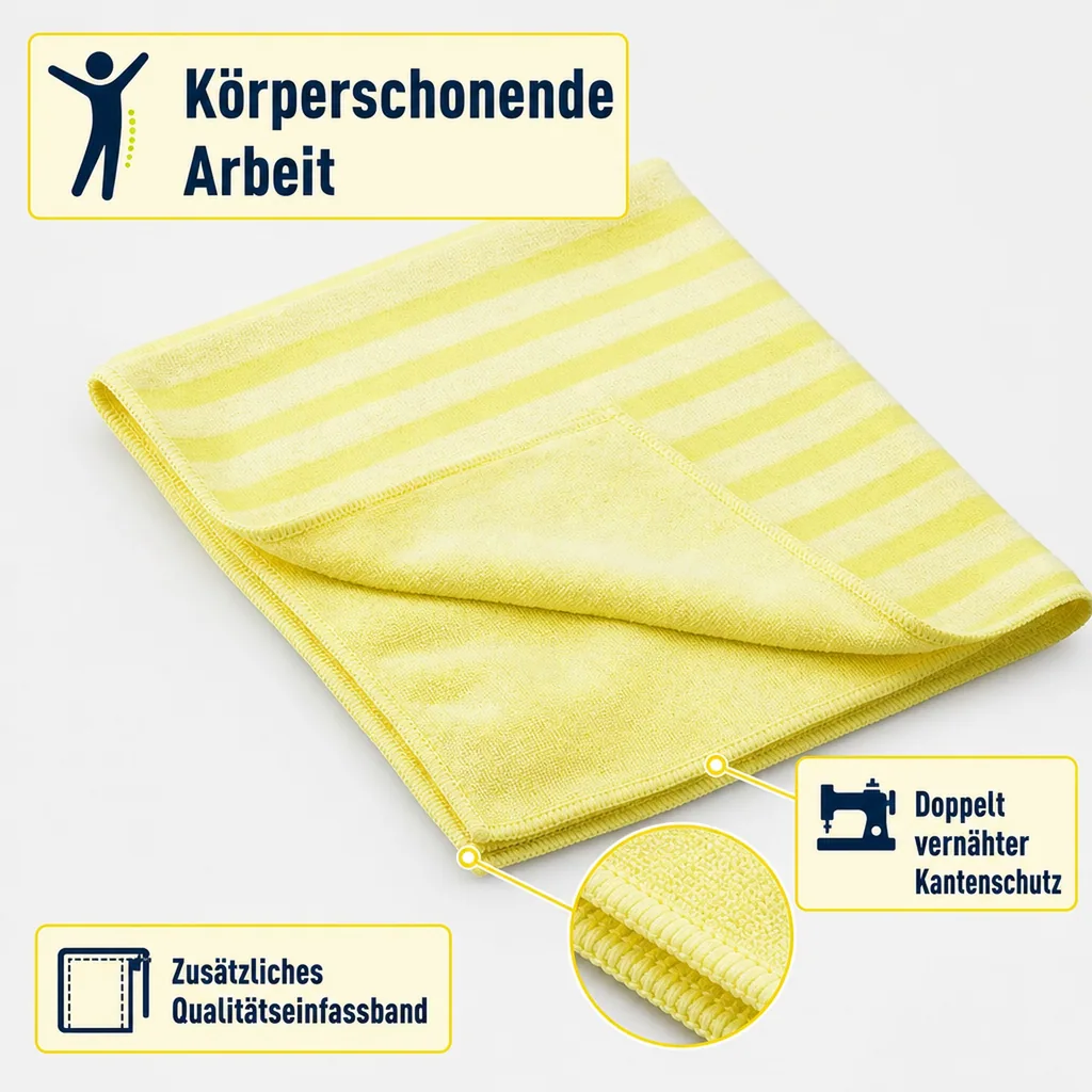 MEGA Clean Borstentuch 40 x 40cm gelb 10 Stück Packung