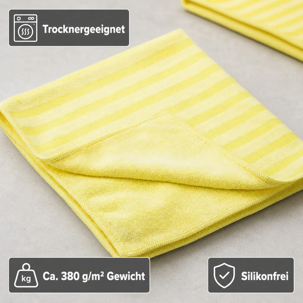 MEGA Clean Borstentuch 40 x 40cm gelb 10 Stück Packung