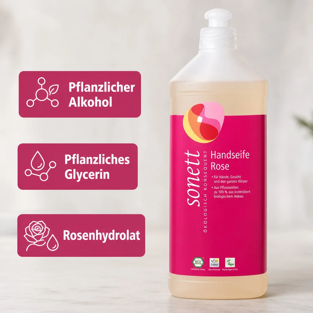 SONETT Handseife Rose 1 Liter Nachfüllflasche