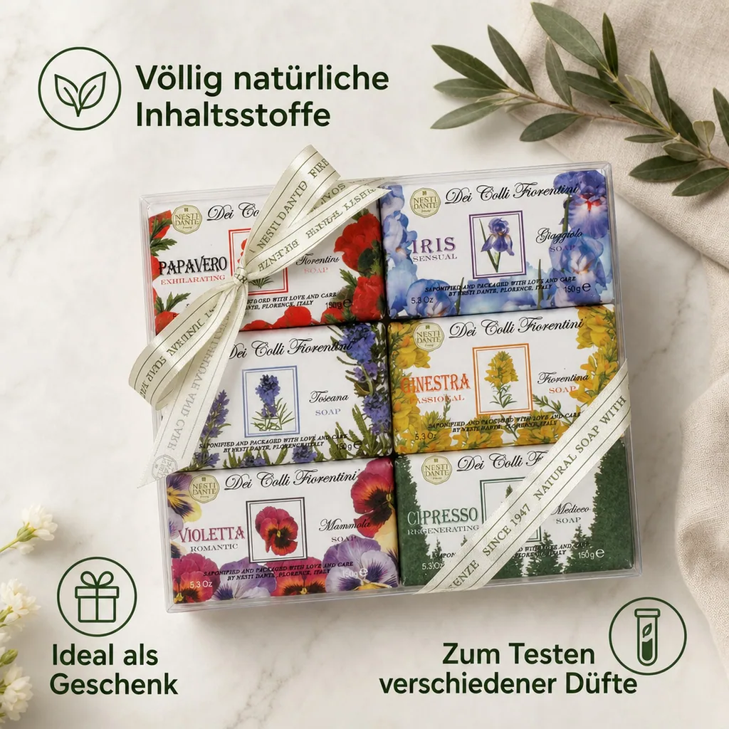 NESTI DANTE Dei Colli Fiorentini Soap SET 6 x 150 g