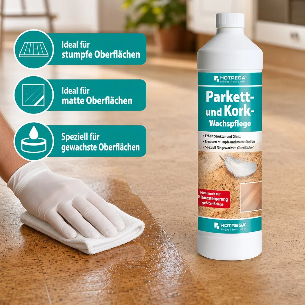HOTREGA Parkett- und Kork Wachspflege 1 Liter Konzentrat