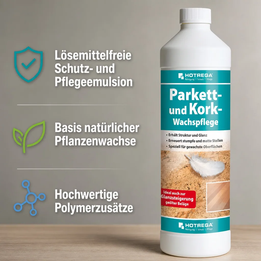HOTREGA Parkett- und Kork Wachspflege 1 Liter Konzentrat
