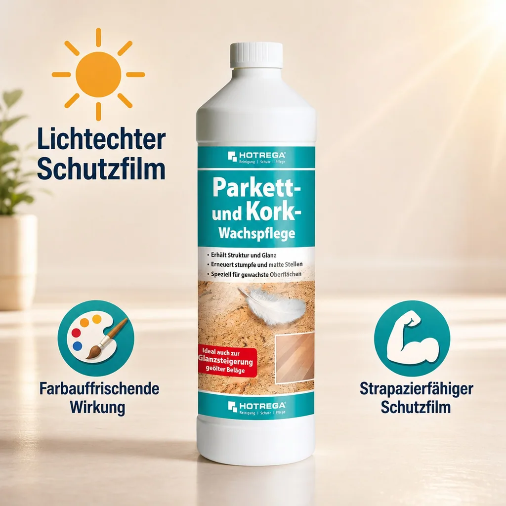 HOTREGA Parkett- und Kork Wachspflege 1 Liter Konzentrat