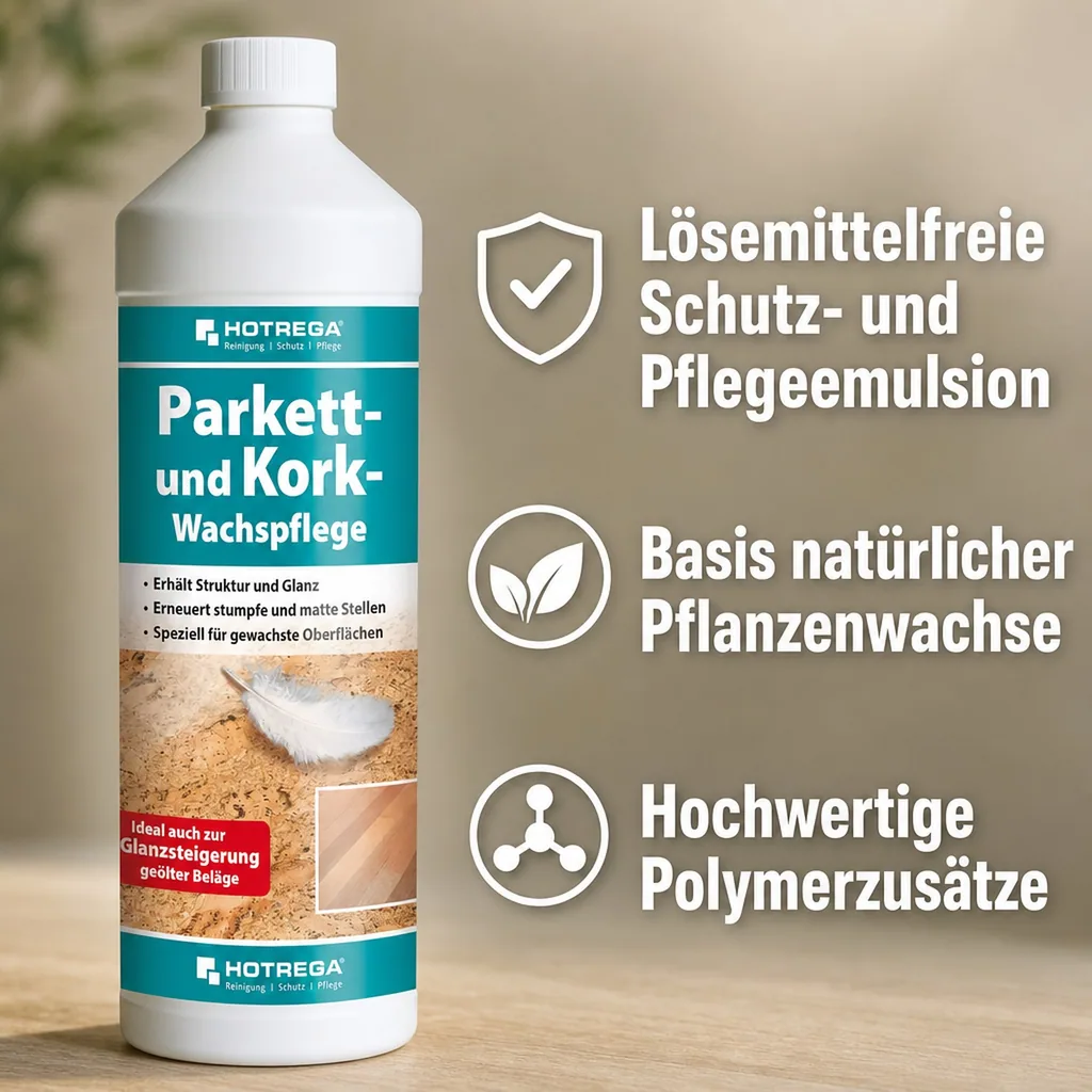 HOTREGA Parkett- und Kork Wachspflege 1 Liter Konzentrat
