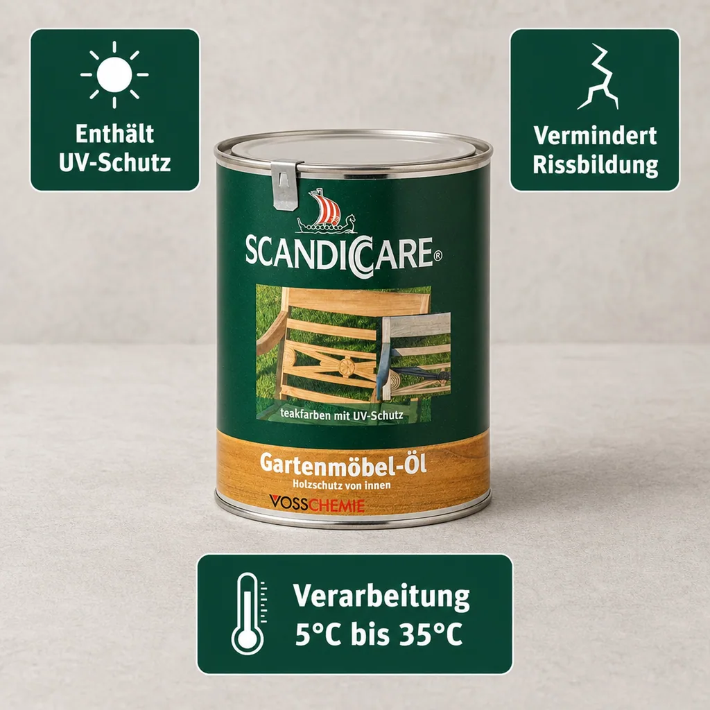 SC SCANDICCARE Gartenmöbelöl 1 Liter mit UV-Schutz