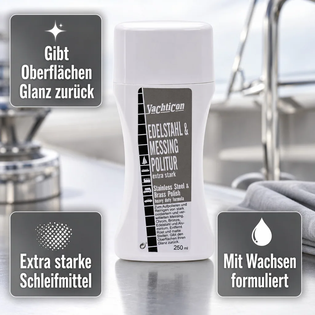 YACHTICON Edelstahl + Messing Politur 250 ml extra stark