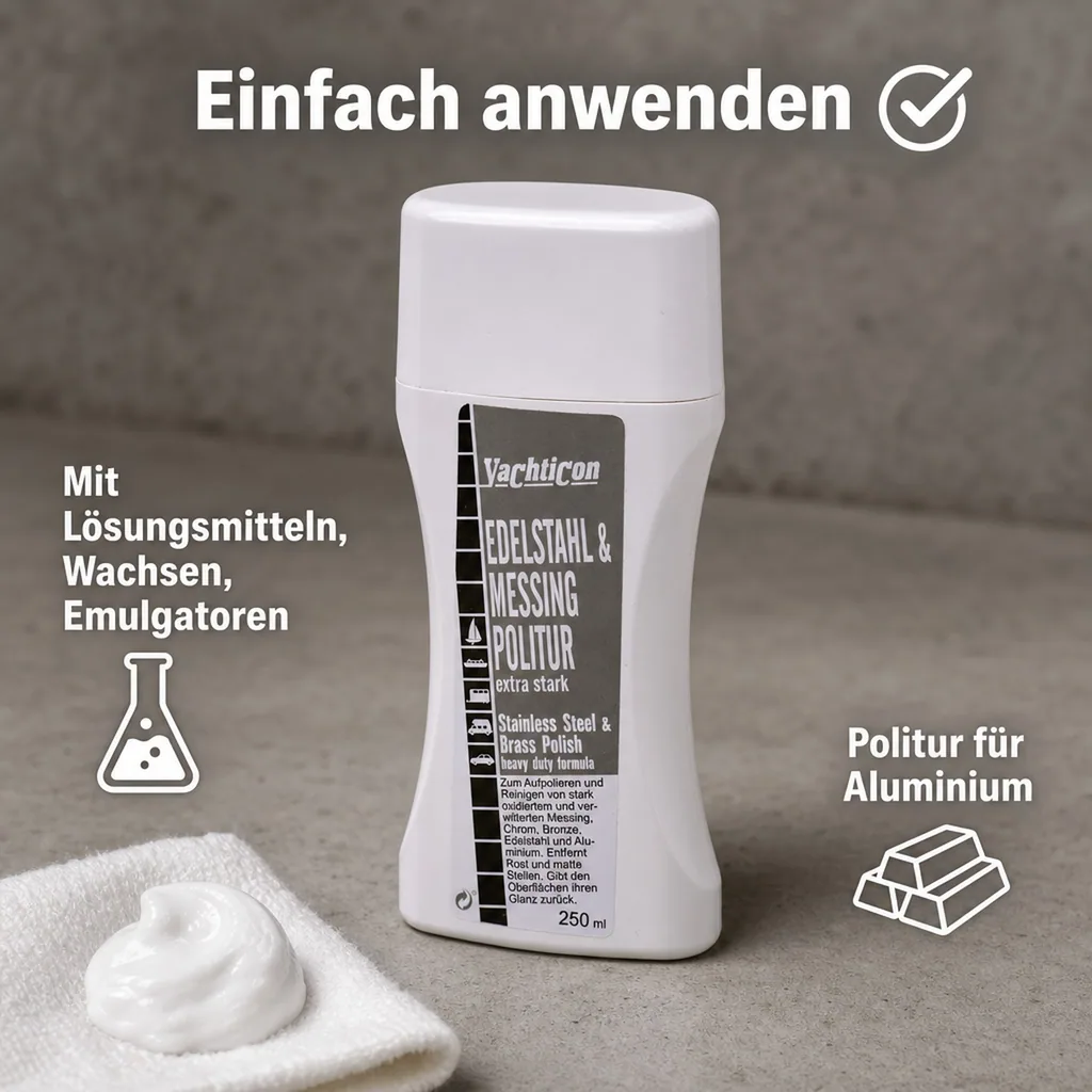 YACHTICON Edelstahl + Messing Politur 250 ml extra stark