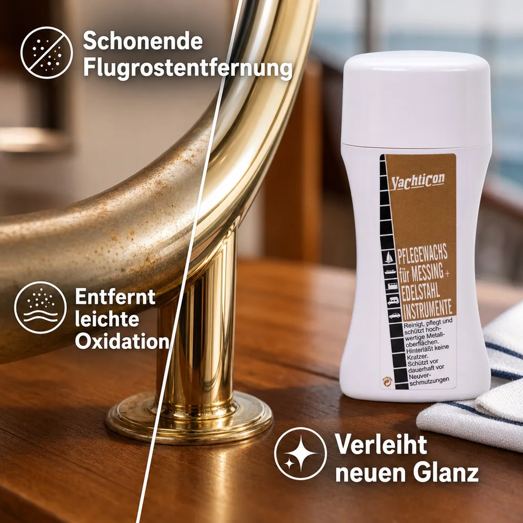 YACHTICON Pflegewachs für Messing + Edelstahl Instrumente 250 ml