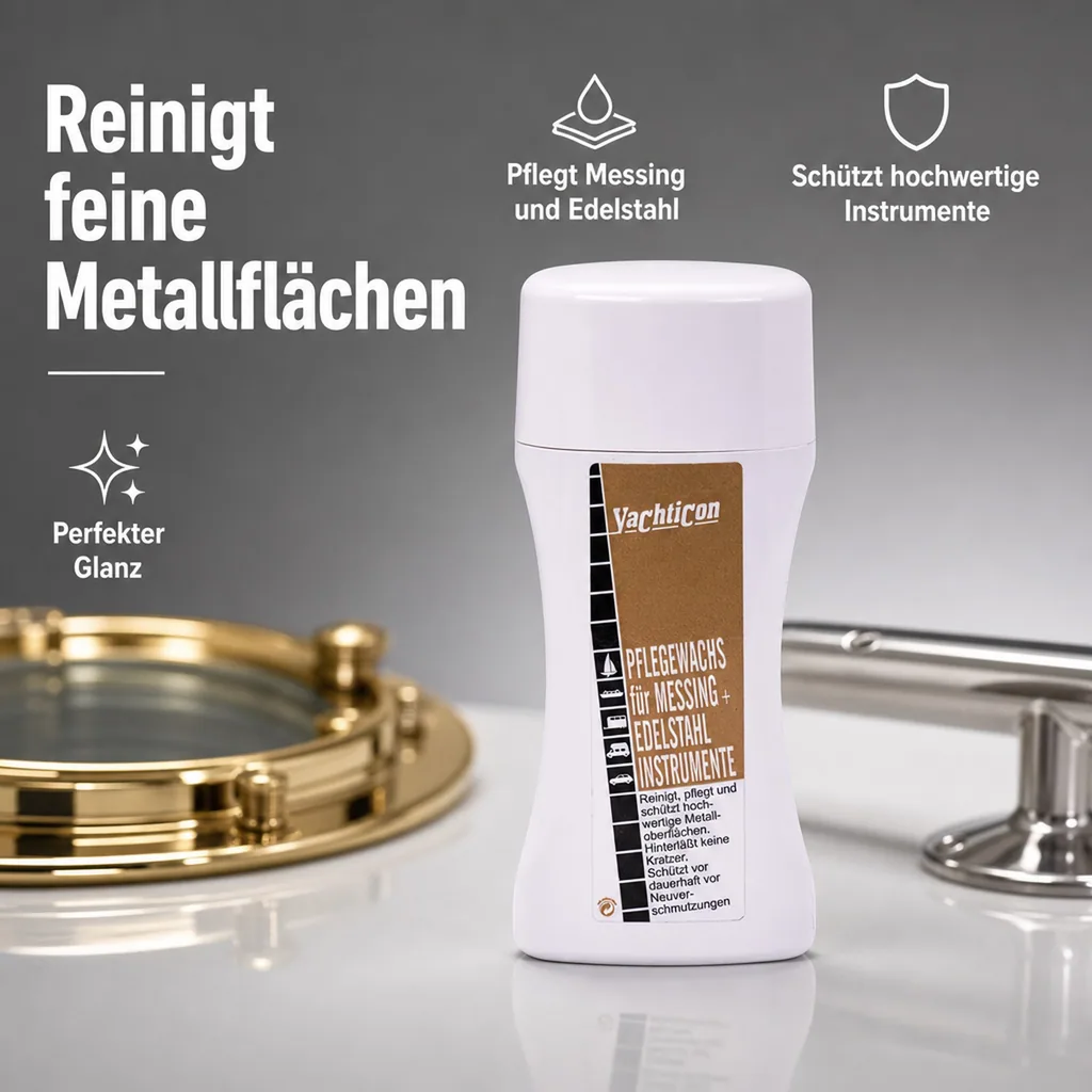 YACHTICON Pflegewachs für Messing + Edelstahl Instrumente 250 ml