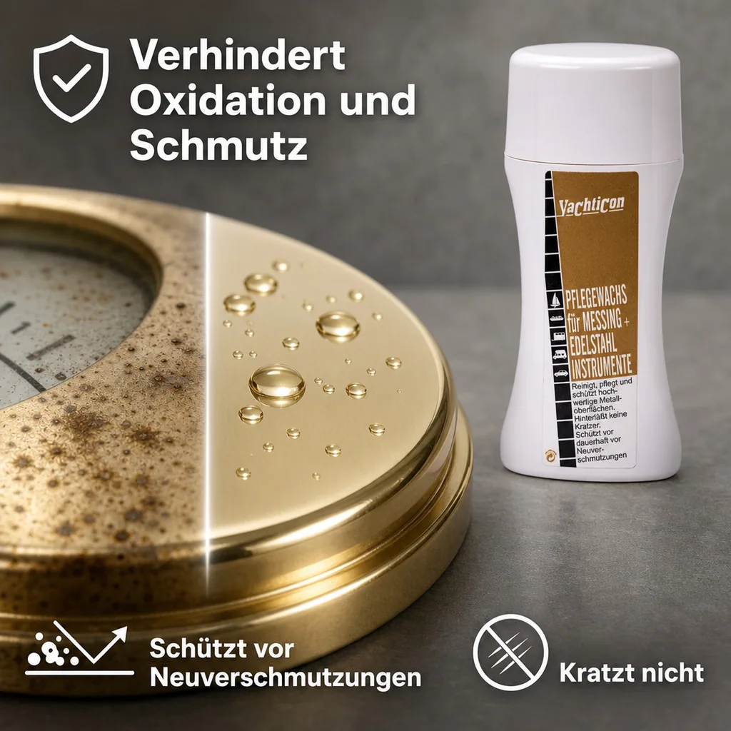 YACHTICON Pflegewachs für Messing + Edelstahl Instrumente 250 ml