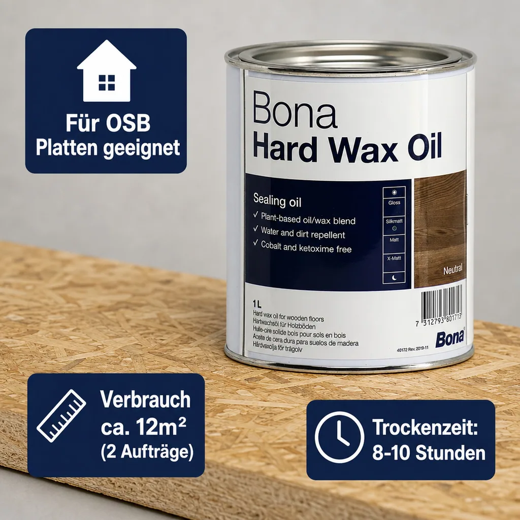 BONA Hardwax Oil halbmatt 1 Liter silkmatt für Holzböden im Innenbereich