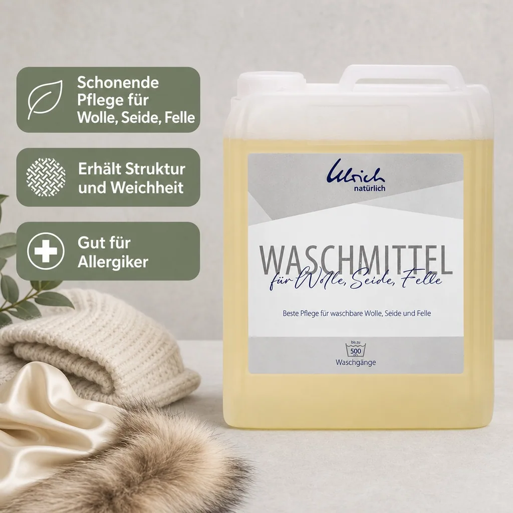 ULRICH natürlich Waschmittel für Wolle, Seide und Felle 5 Liter flüssig mit Lanolin