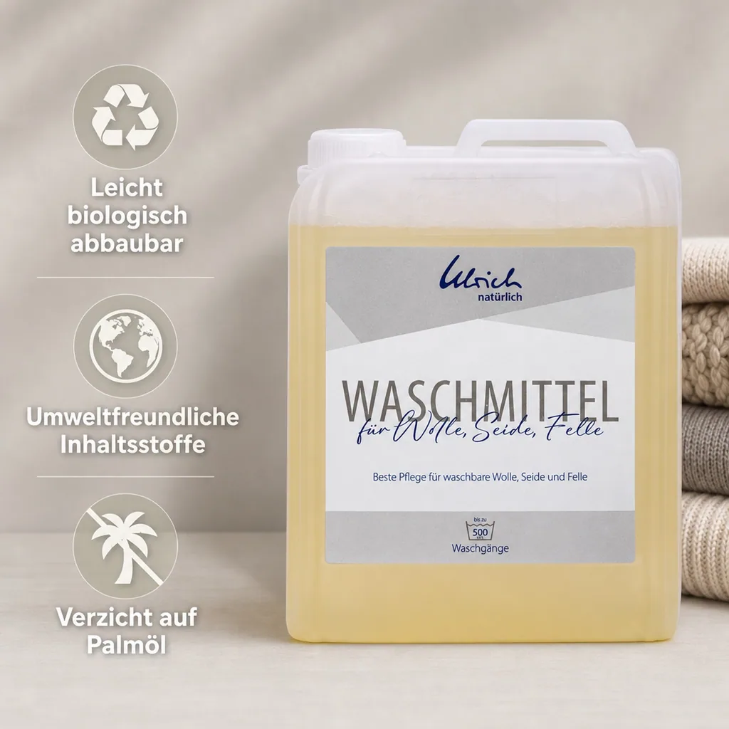 ULRICH natürlich Waschmittel für Wolle, Seide und Felle 5 Liter flüssig mit Lanolin