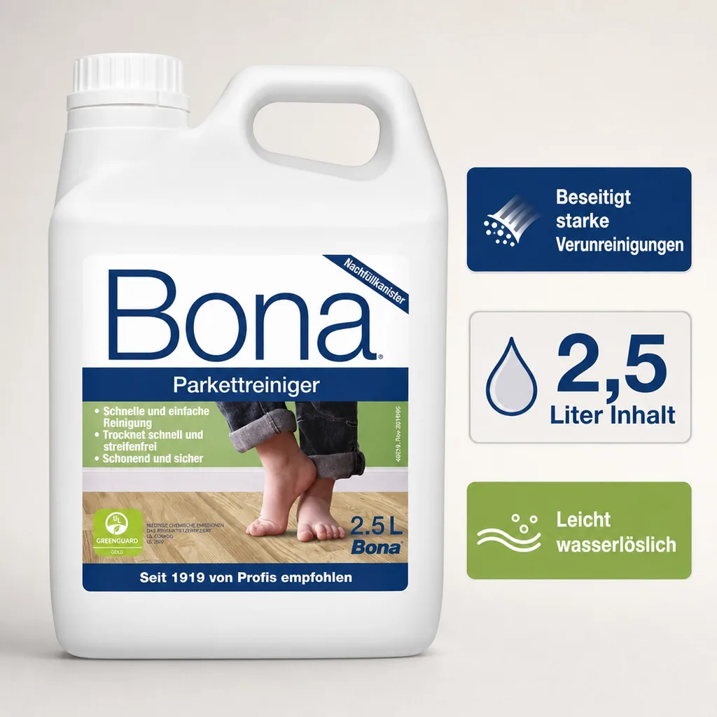 BONA Reiniger 2,5 Liter für Parkett- & Holzboden NF-Kanister f. Spray Mopp
