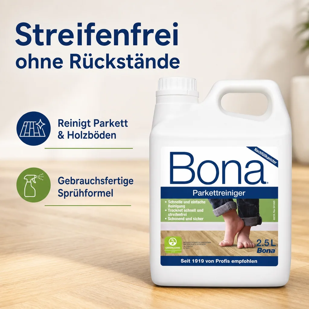 BONA Reiniger 2,5 Liter für Parkett- & Holzboden NF-Kanister f. Spray Mopp