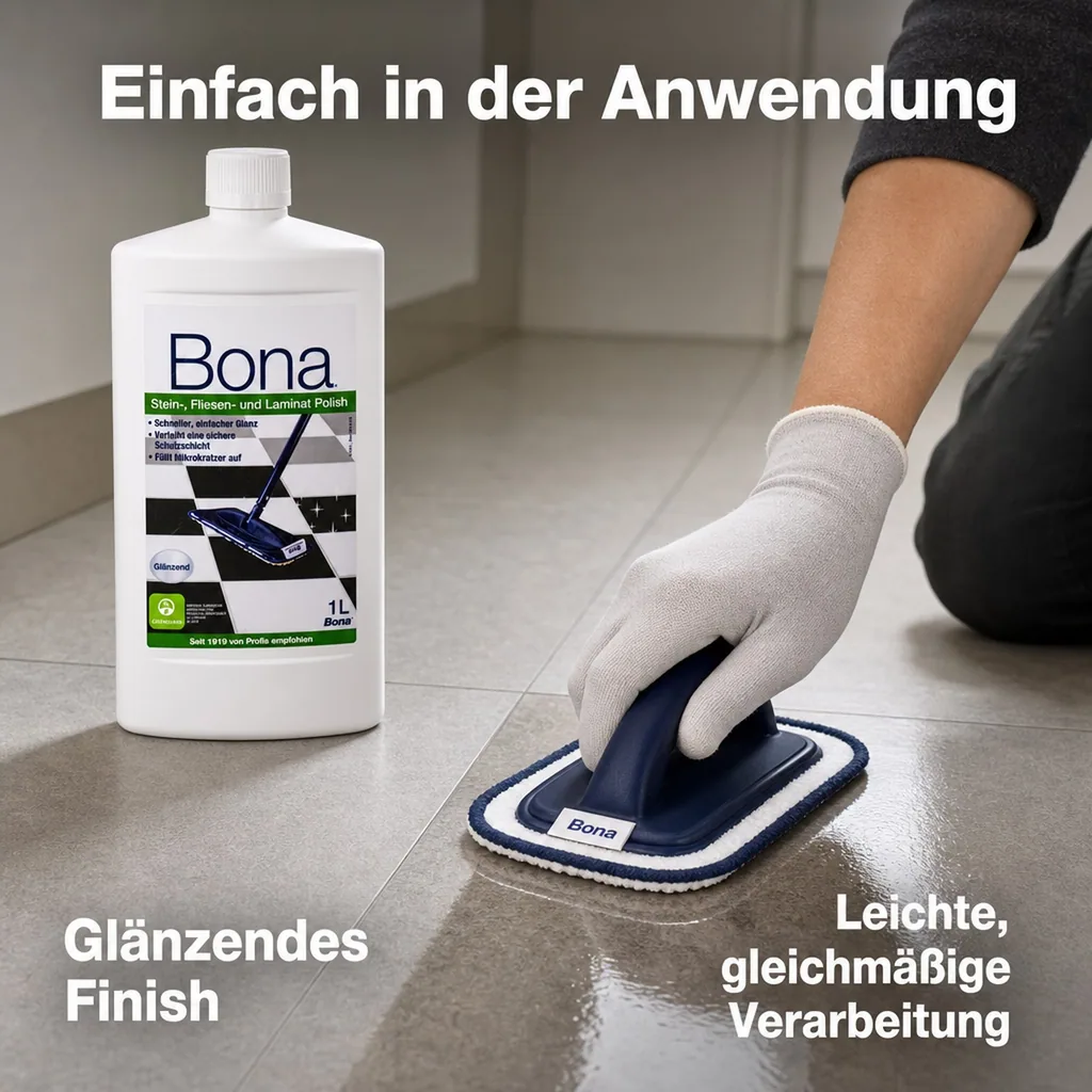 BONA Polish 1 Liter für Fliesen, Stein und Laminat glänzend gloss