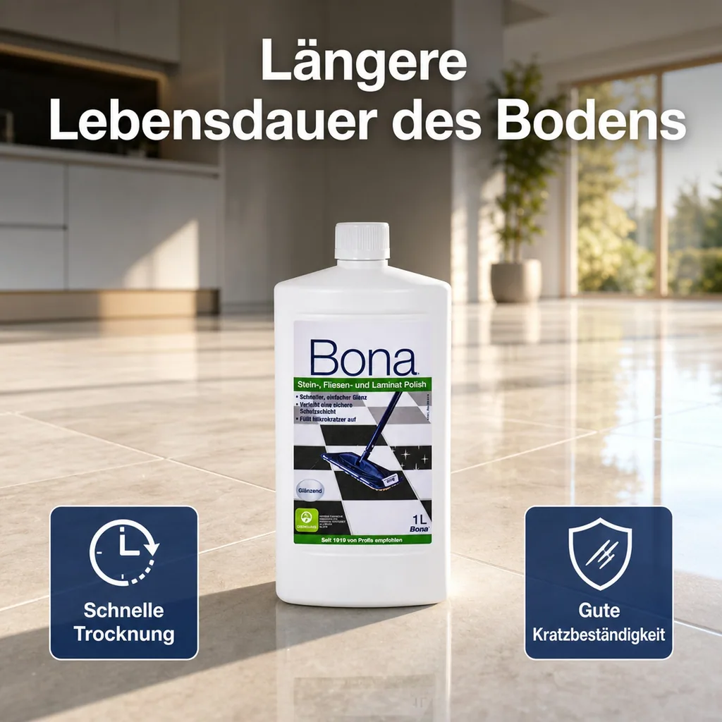 BONA Polish 1 Liter für Fliesen, Stein und Laminat glänzend gloss
