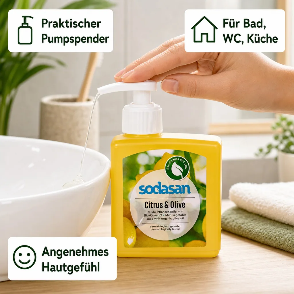 SODASAN Flüssigseife Liquid Citrus-Olive 300 ml Pflanzenseife