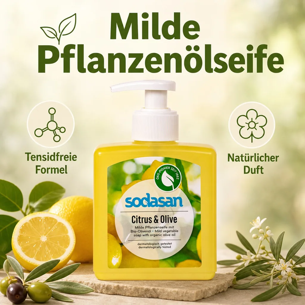 SODASAN Flüssigseife Liquid Citrus-Olive 300 ml Pflanzenseife