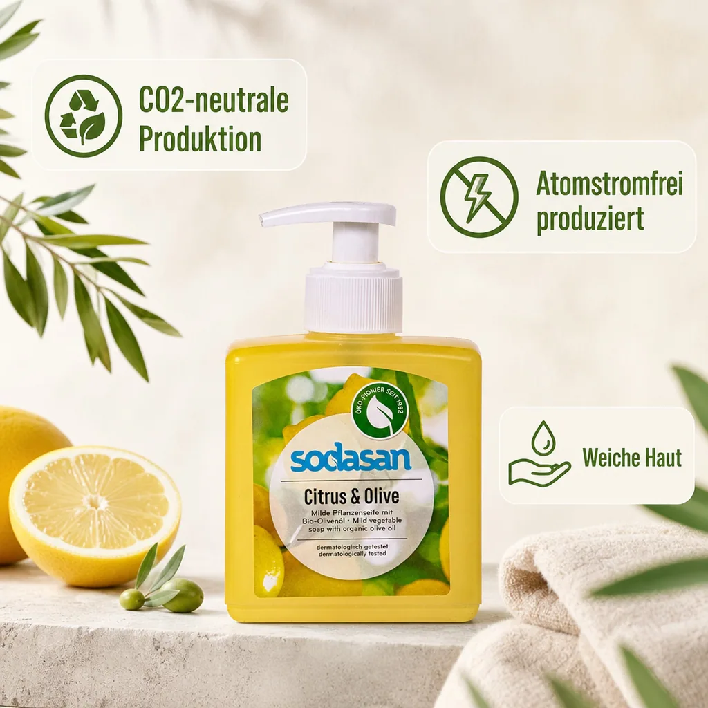 SODASAN Flüssigseife Liquid Citrus-Olive 300 ml Pflanzenseife
