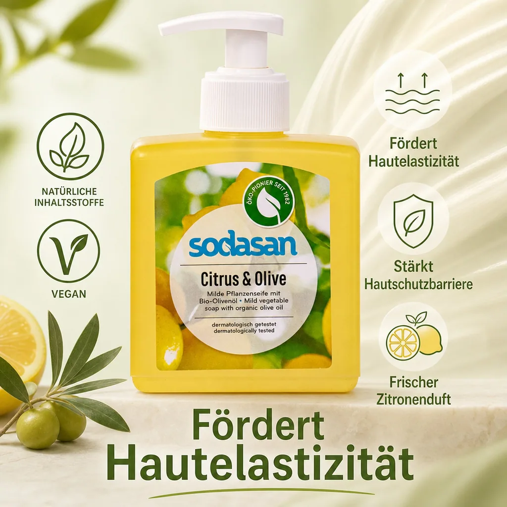 SODASAN Flüssigseife Liquid Citrus-Olive 300 ml Pflanzenseife