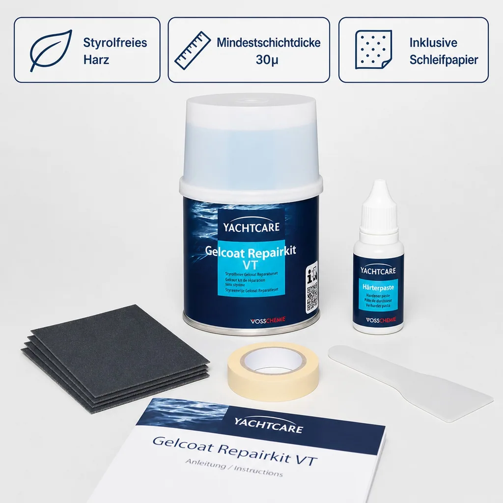 YACHTCARE Gelcoat VT Repair Kit RAL 9001 cremeweiß 200 g