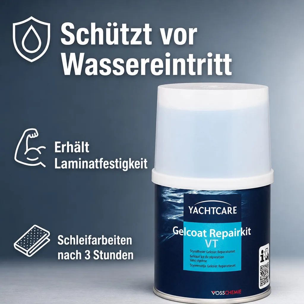 YACHTCARE Gelcoat VT Repair Kit RAL 9001 cremeweiß 200 g