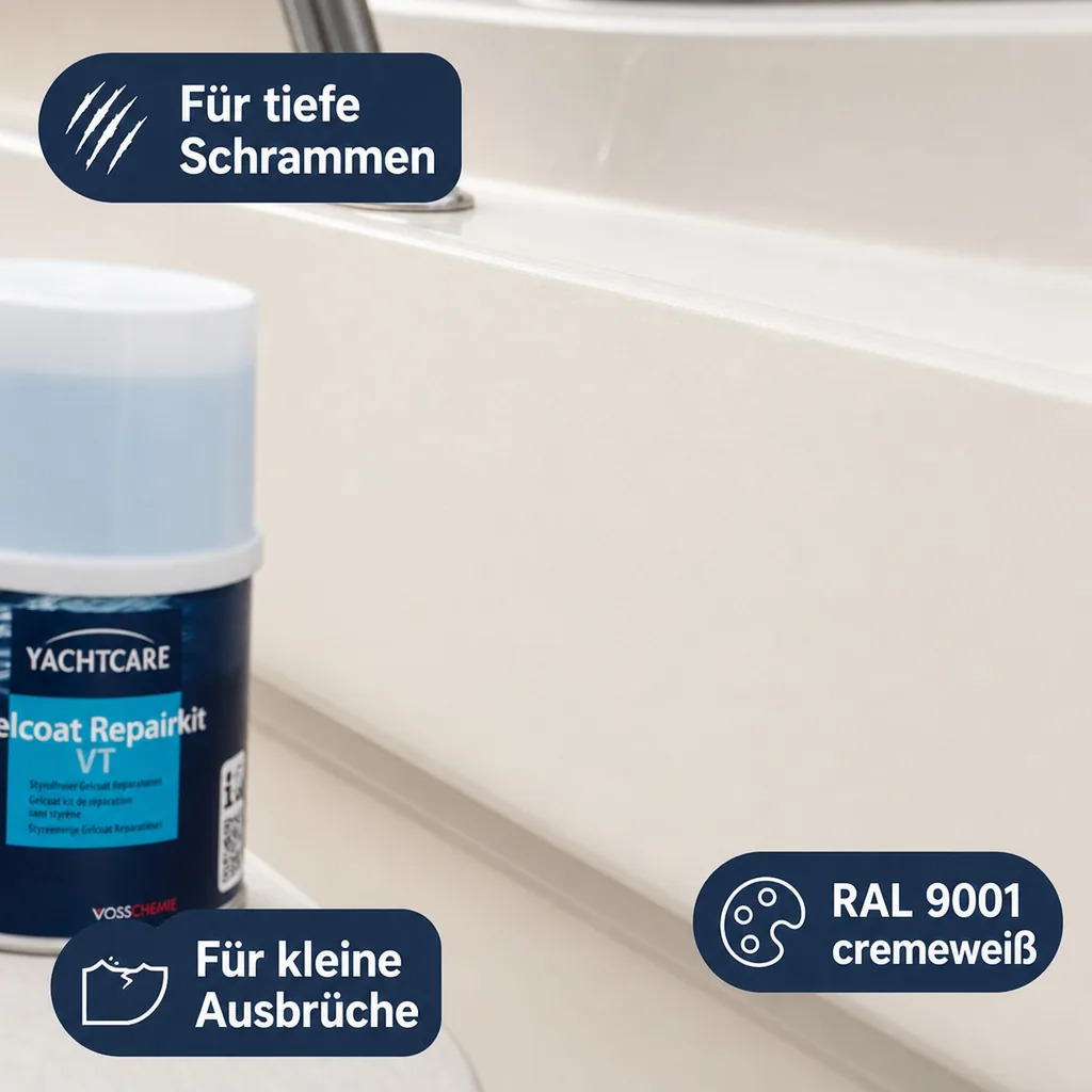 YACHTCARE Gelcoat VT Repair Kit RAL 9001 cremeweiß 200 g