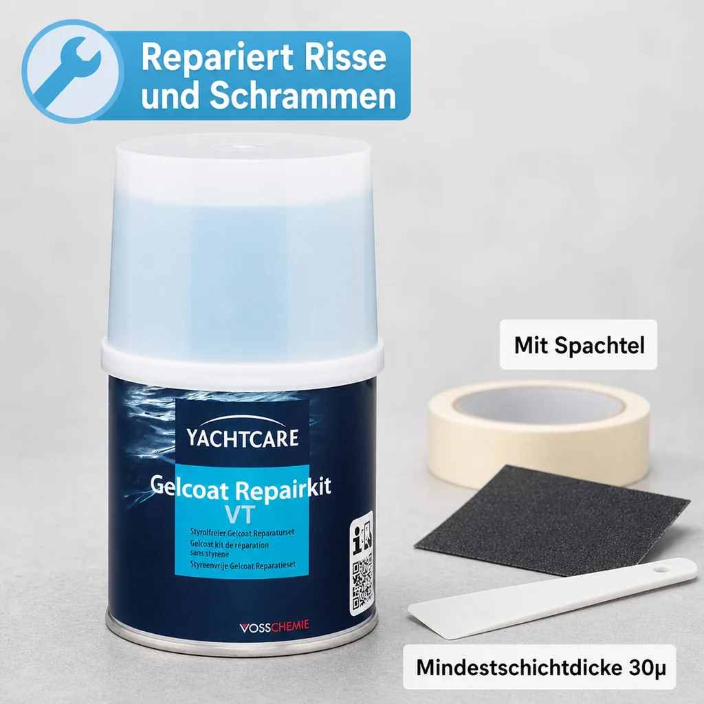 YACHTCARE Gelcoat VT Repair Kit RAL 9010 reinweiß 200 g